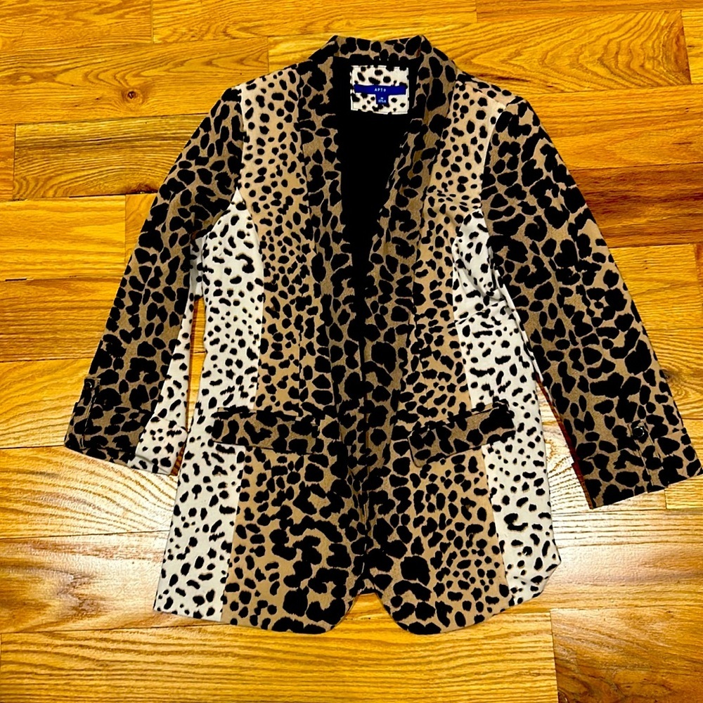 Leopard Print Women's Blazer - Brown & Black